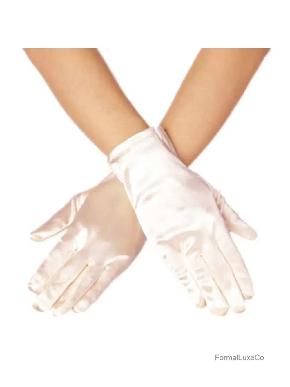 Wrist Length Satin Opera Gloves, 9 Inch Stretchy Formal Gloves for Women,